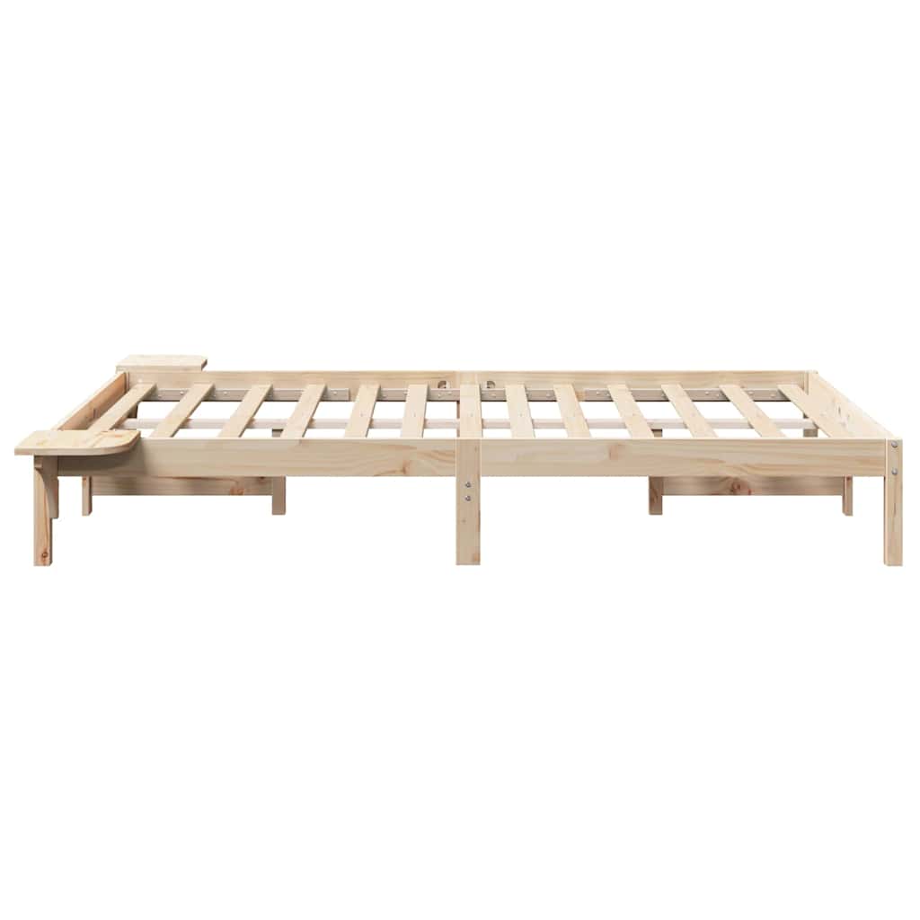 Bettrahmen Natur 135 x 190 cm Massives Kiefernholz