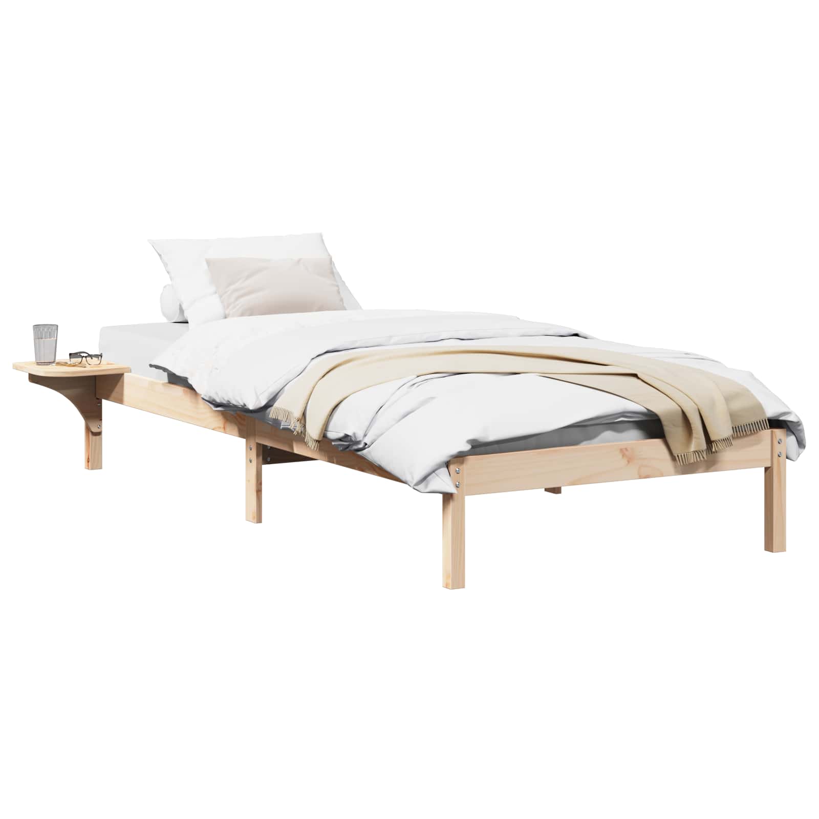 Bettrahmen Natur 90 x 200 cm Massives Kiefernholz