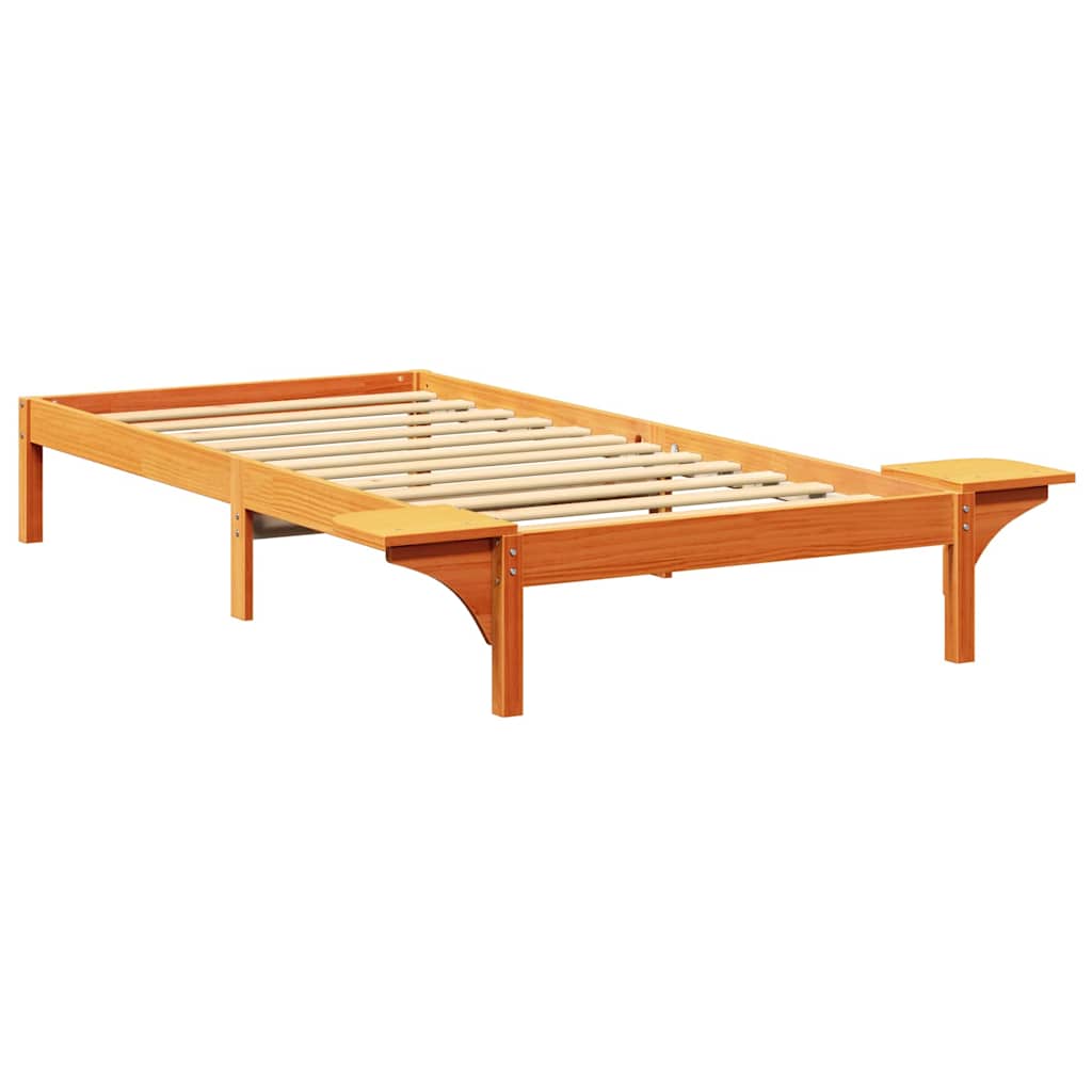 Bettrahmen Wachsbraun 90 x 200 cm Massives Kiefernholz