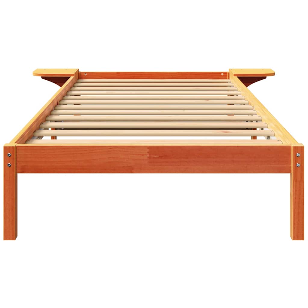 Bettrahmen Wachsbraun 90 x 200 cm Massives Kiefernholz