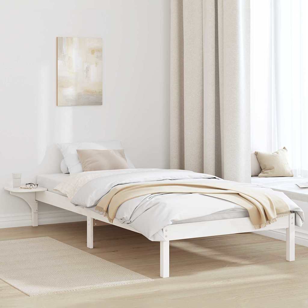 Bettrahmen Weiß 80 x 200 cm Massives Kiefernholz