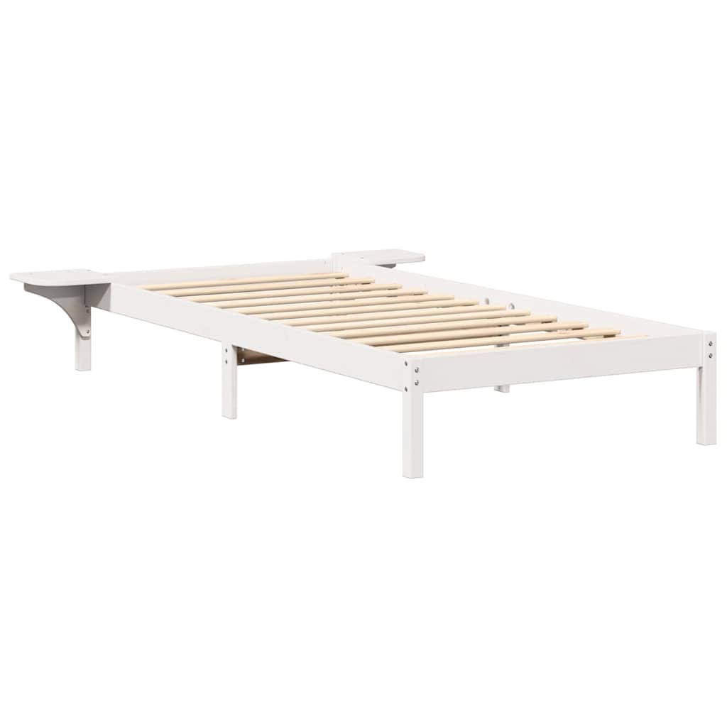 Bettrahmen Weiß 90 x 190 cm Massives Kiefernholz