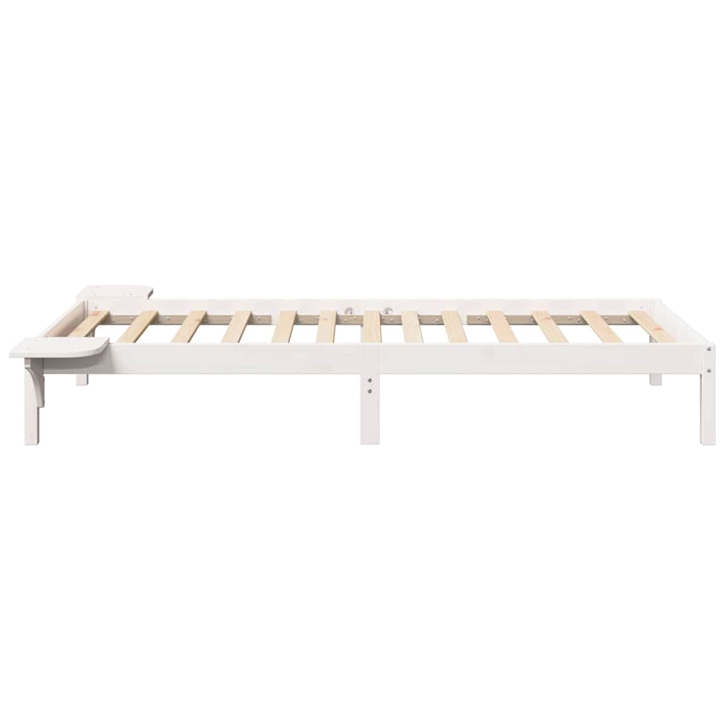 Bettrahmen Weiß 90 x 190 cm Massives Kiefernholz
