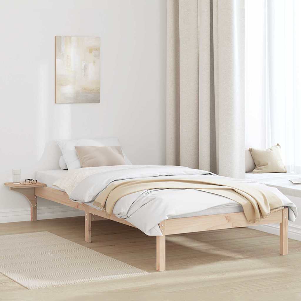 Bettrahmen Natur 75 x 190 cm Massives Kiefernholz