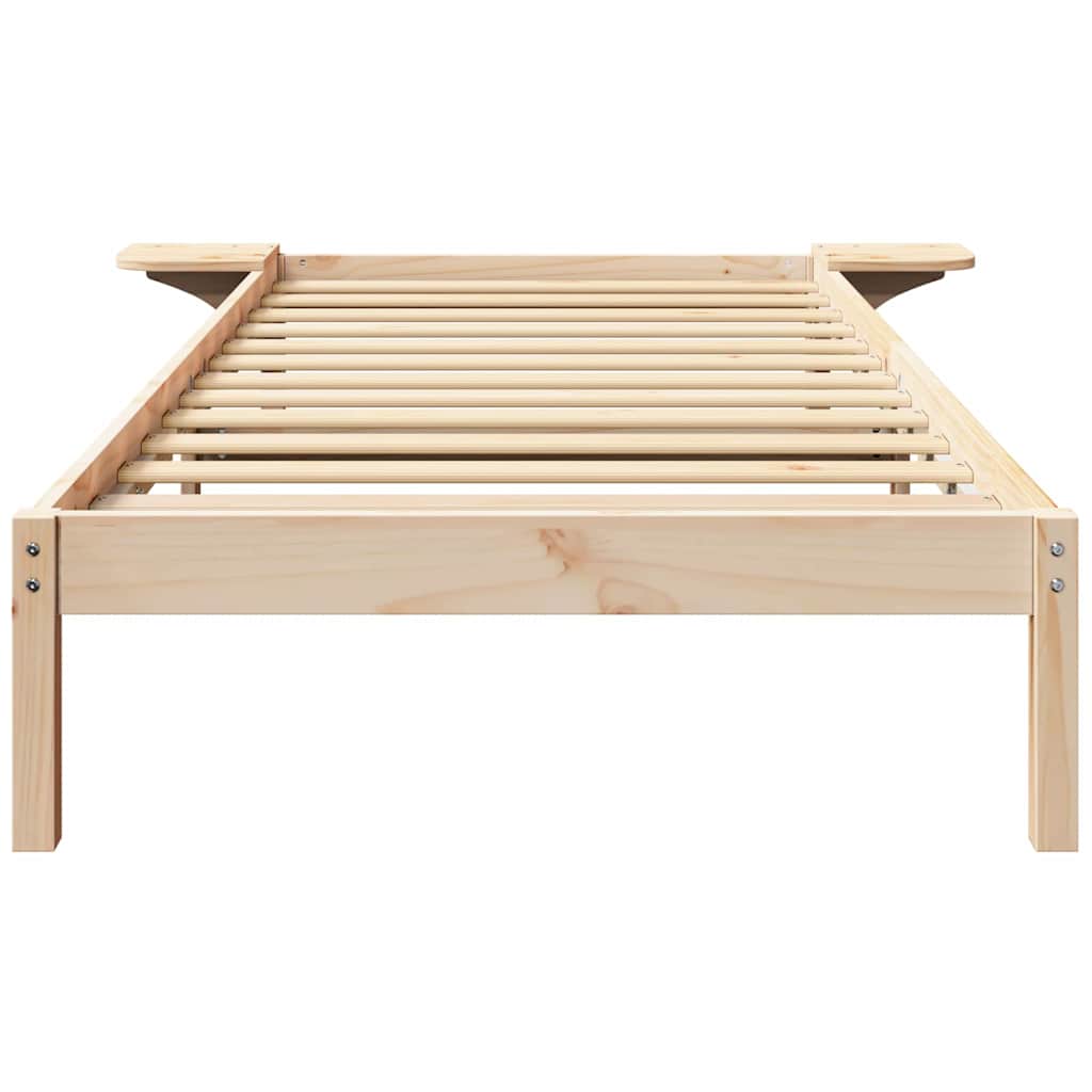 Bettrahmen Natur 75 x 190 cm Massives Kiefernholz