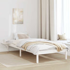 Bettrahmen Weiß 75 x 190 cm Massives Kiefernholz