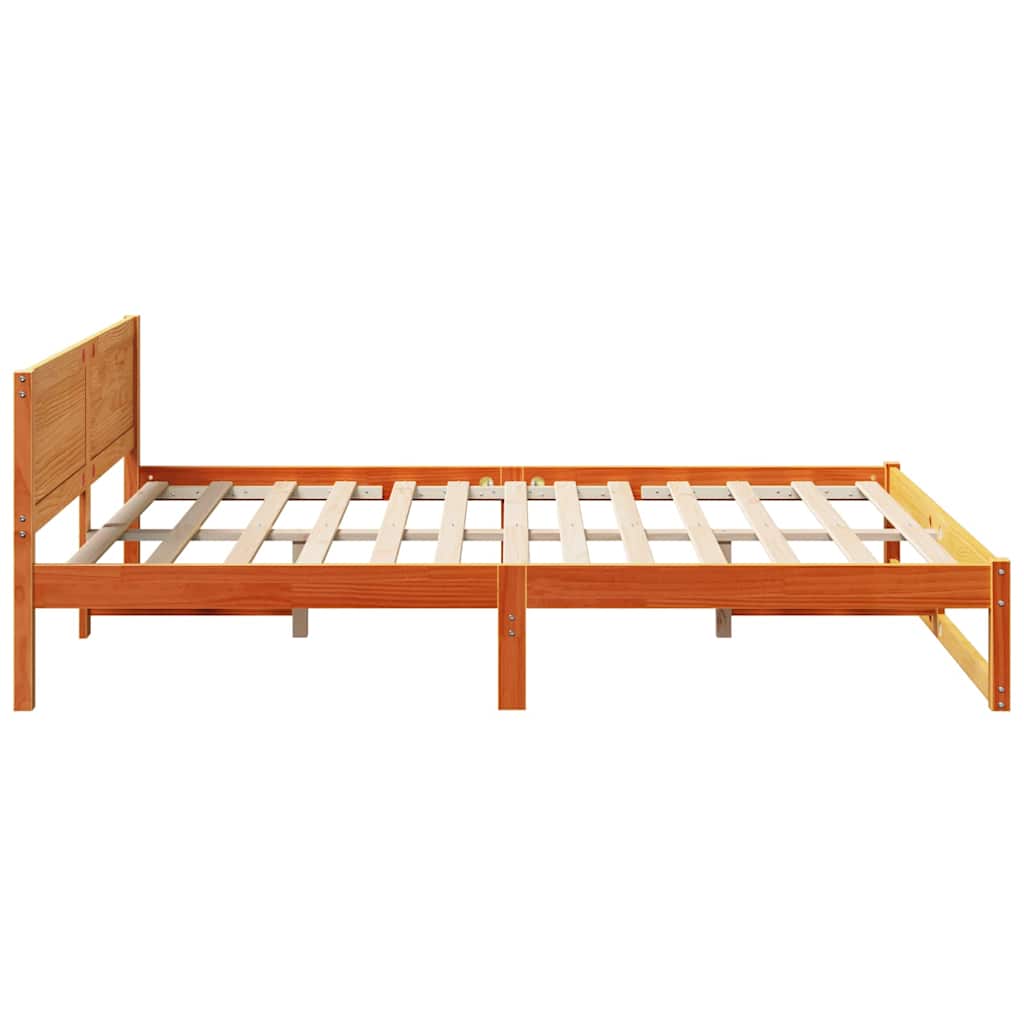 Bettrahmen Wachsbraun 140 x 200 cm Massives Kiefernholz