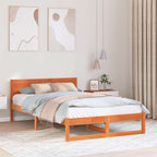 Bettrahmen Wachsbraun 140 x 190 cm Massives Kiefernholz