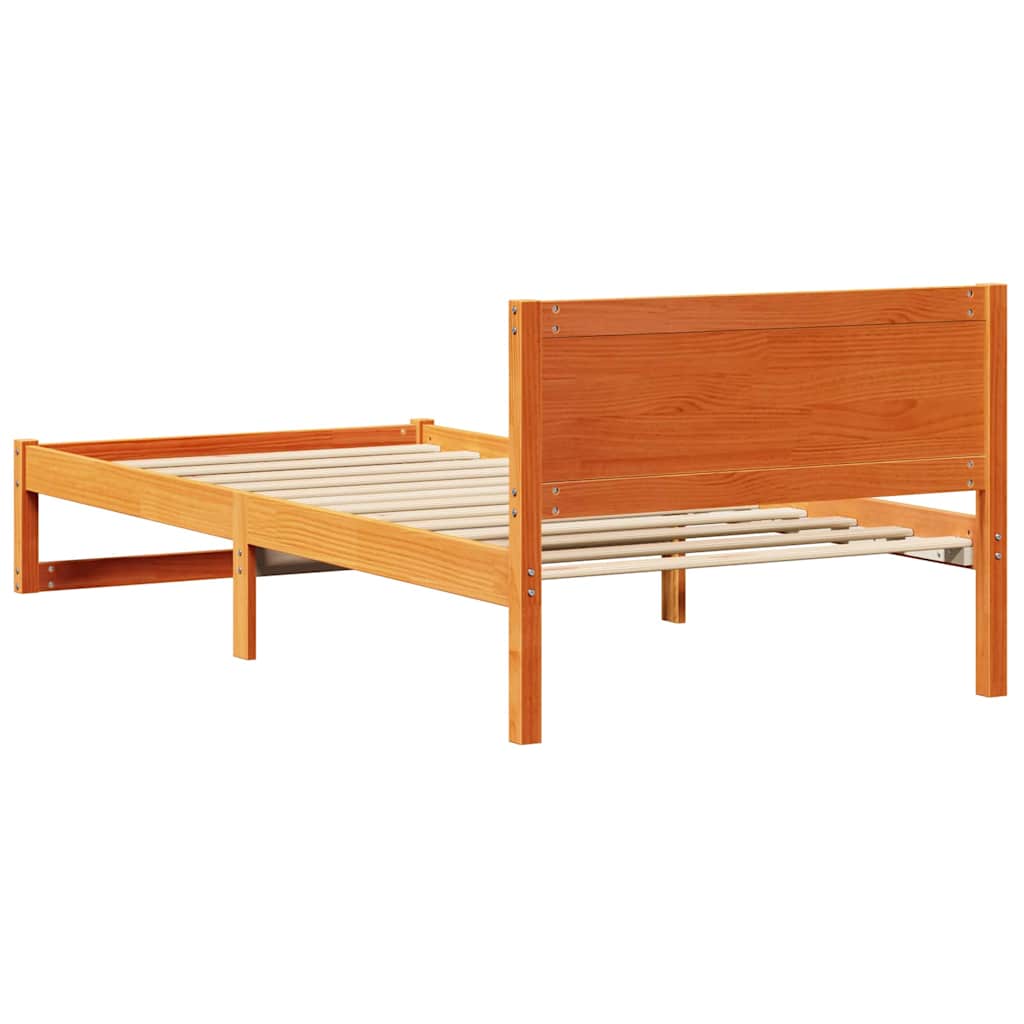 Bettrahmen Wachsbraun 90 x 200 cm Massives Kiefernholz