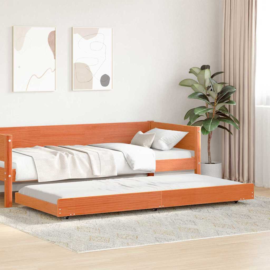 Bettrahmen Wachsbraun 80 x 200 cm Massives Kiefernholz