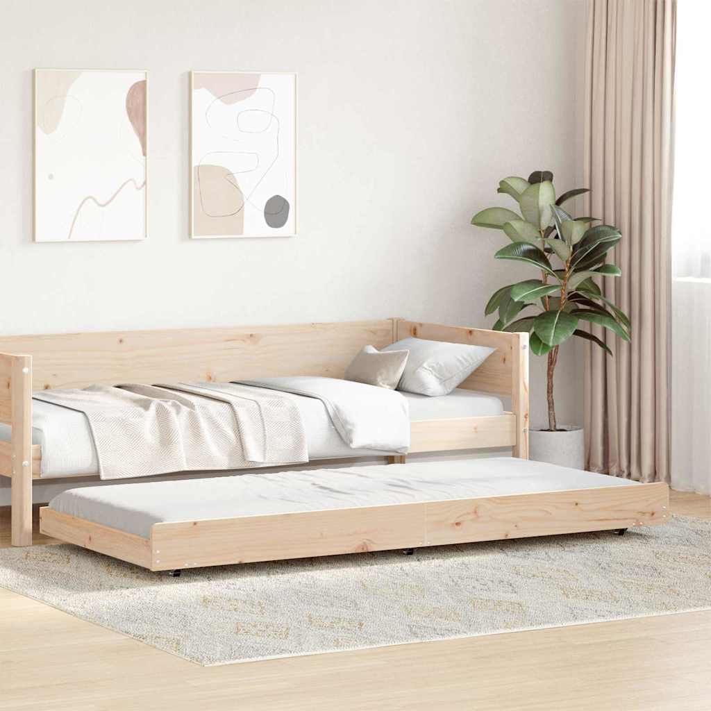 Bettrahmen Natur 75 x 190 cm Massives Kiefernholz