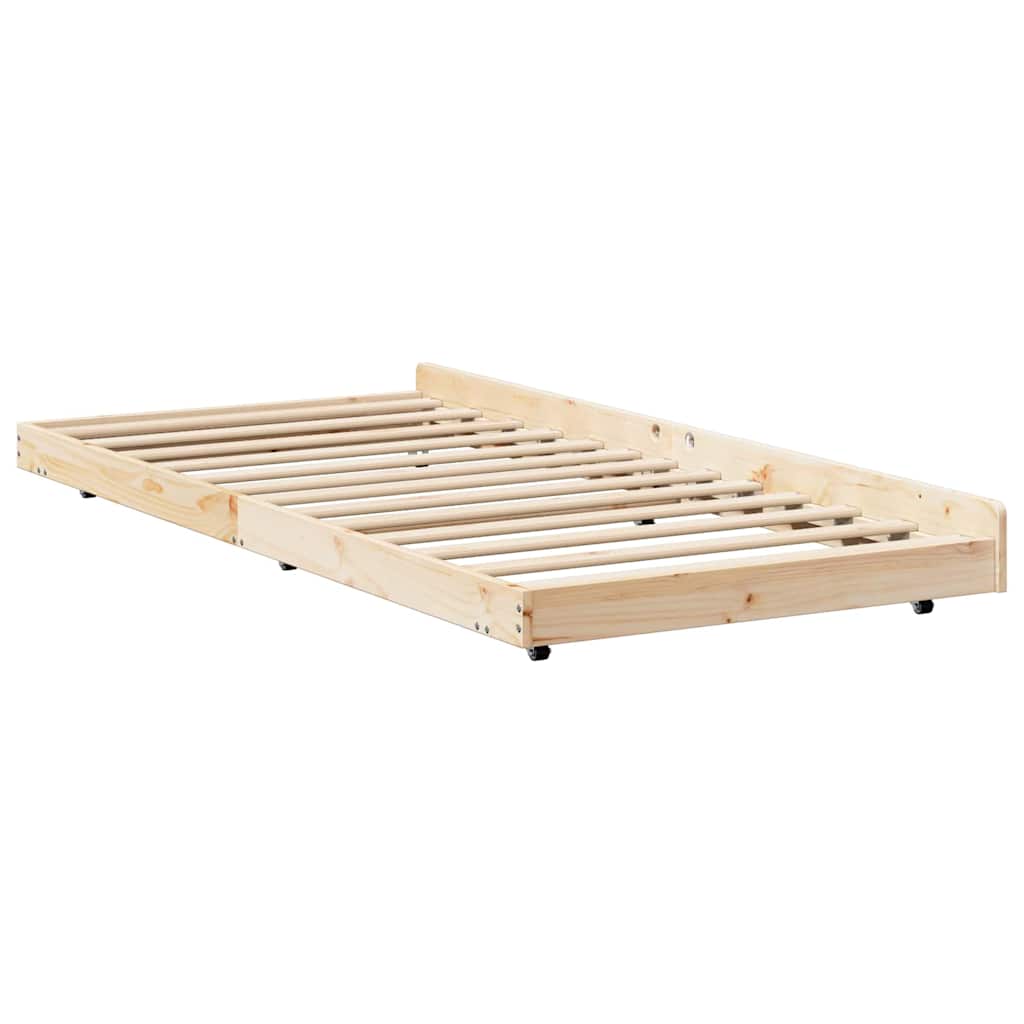 Bettrahmen Natur 75 x 190 cm Massives Kiefernholz