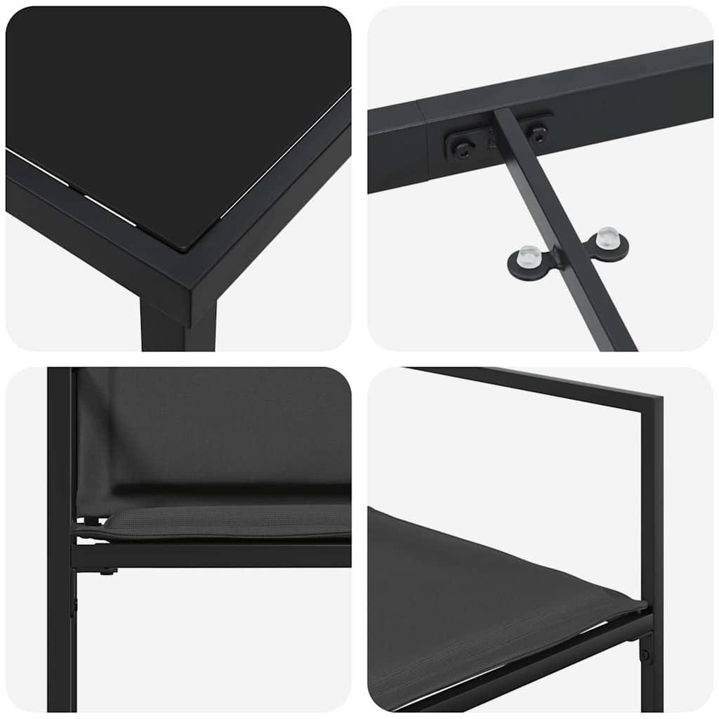Garten Essgruppe 5 pcs Schwarz 160 x 80 x 73 cm