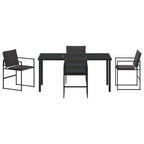 Garten Essgruppe 5 pcs Schwarz 160 x 80 x 73 cm