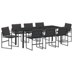 Garten Essgruppe 9 pcs Schwarz 200 x 80 x 73 cm
