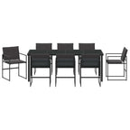 Garten Essgruppe 9 pcs Schwarz 200 x 80 x 73 cm