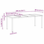 Garten Essgruppe 9 pcs Weiß 200 x 80 x 73 cm