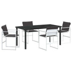 Garten Essgruppe 5 pcs Weiß Textilene und Stahl