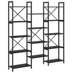 Bücherregal Schwarz Eichen-Optik 156 x 25 x 167 cm