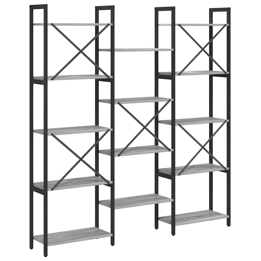 Bücherregal Grau Sonoma 156 x 25 x 167 cm Holzwerkstoff