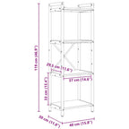 Bücherregal Artisan-Eiche 40 x 30 x 119 cm Holzwerkstoff