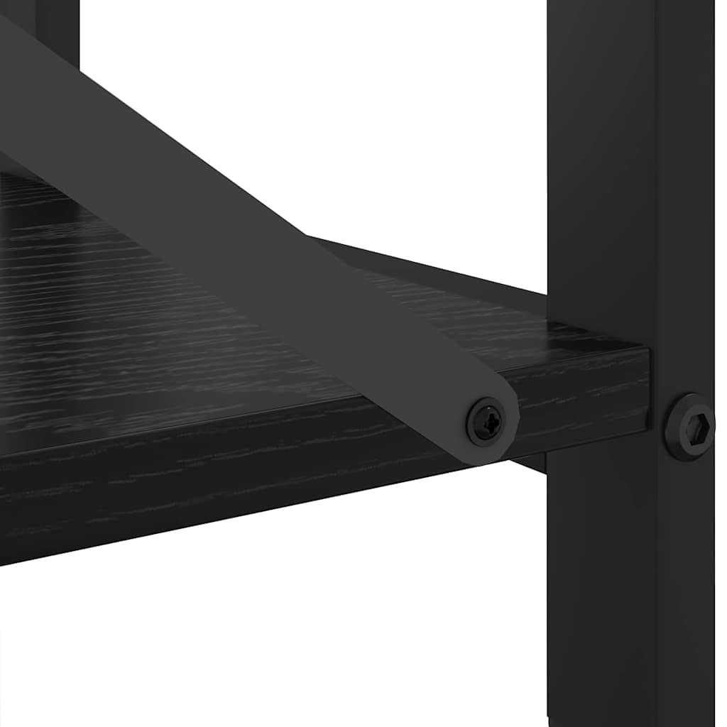 Bücherregal Schwarz Eichen-Optik 40 x 30 x 50 cm Holzwerkstoff