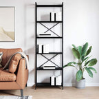 Bücherregal Schwarz Eichen-Optik 60 x 30 x 189,5 cm