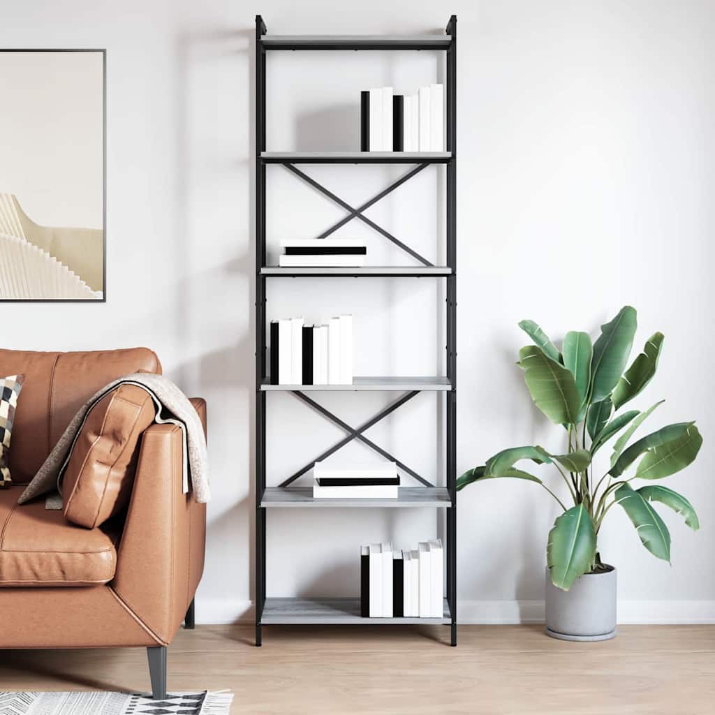 Bücherregal Grau Sonoma 60 x 30 x 189,5 cm Holzwerkstoff
