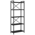 Bücherregal Schwarz Eichen-Optik 60 x 30 x 155 cm Holzwerkstoff