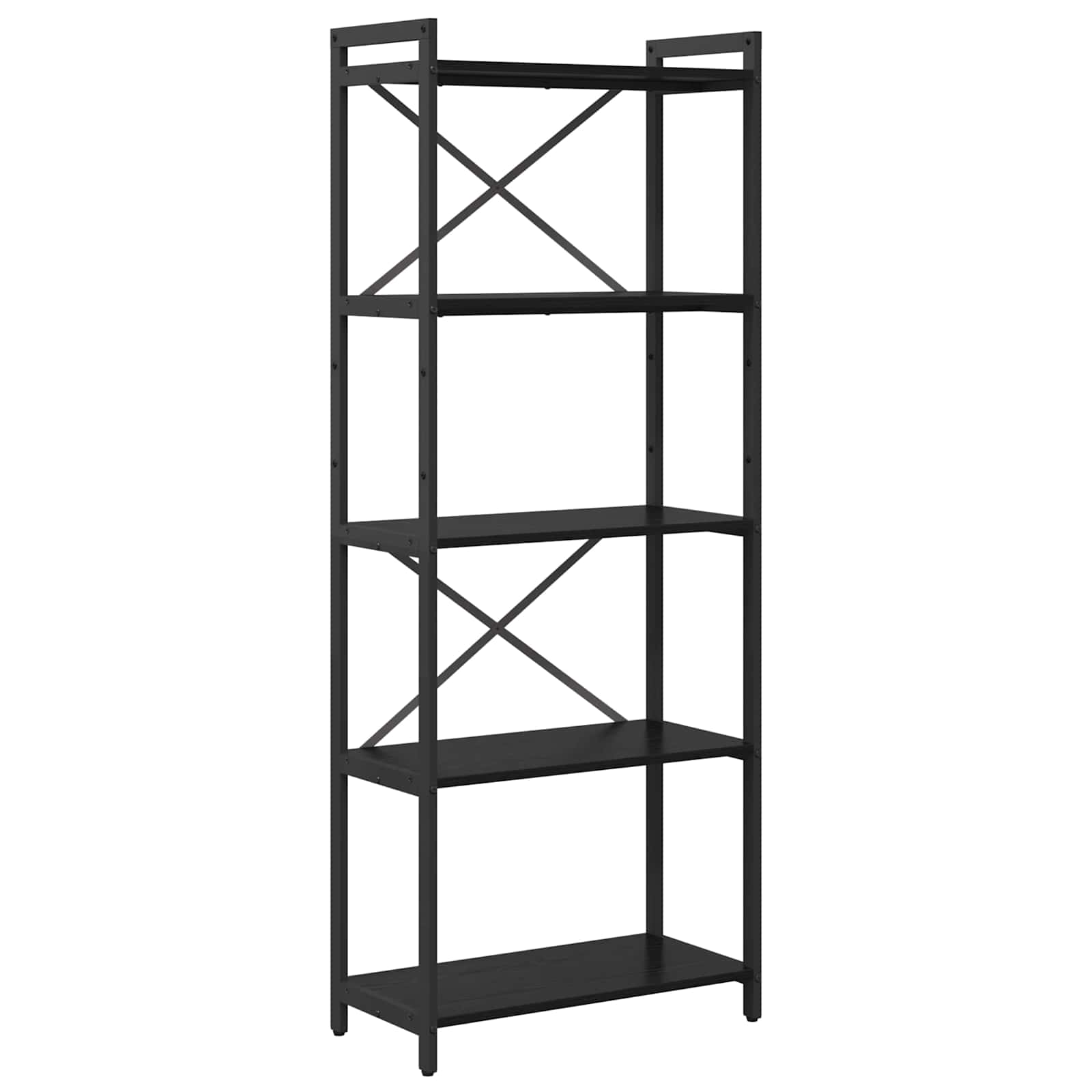 Bücherregal Schwarz Eichen-Optik 60 x 30 x 155 cm Holzwerkstoff