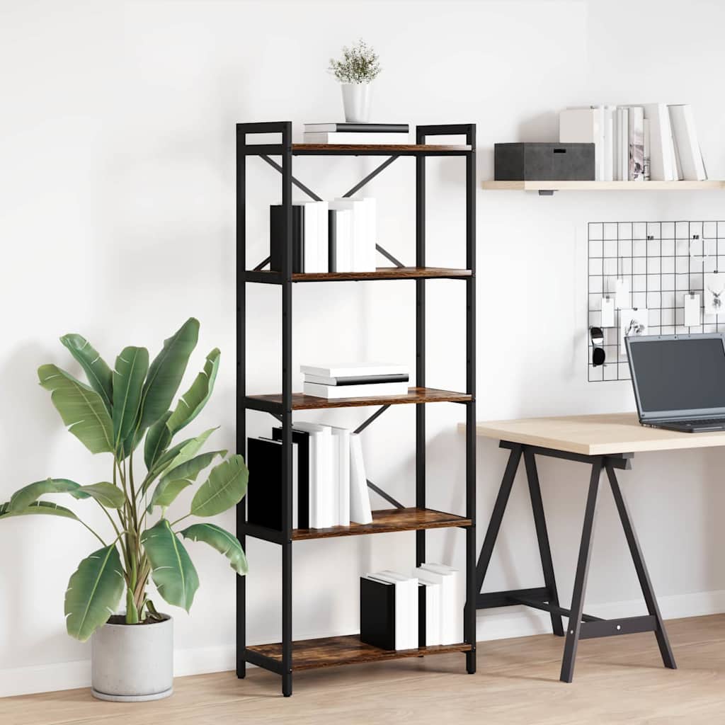 Bücherregal Geräucherte Eiche 60 x 30 x 155 cm Holzwerkstoff