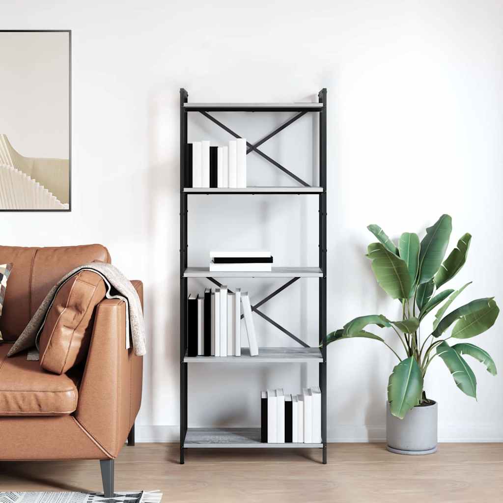 Bücherregal Grau Sonoma 60 x 30 x 155 cm Holzwerkstoff