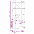 Bücherregal Grau Sonoma 60 x 30 x 155 cm Holzwerkstoff