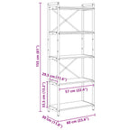 Bücherregal Altholz 60 x 30 x 155 cm Holzwerkstoff