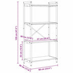 Bücherregal Schwarz Eichen-Optik 60 x 30 x 120 cm Holzwerkstoff