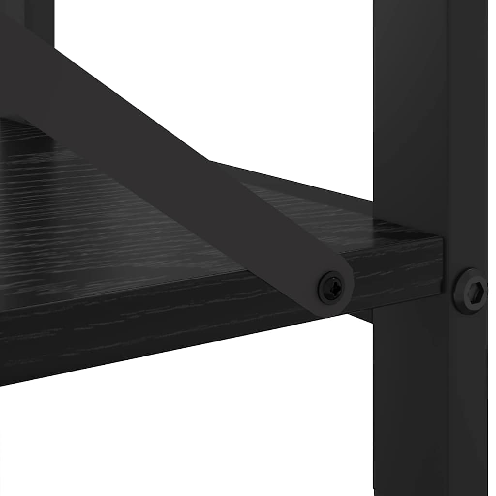 Bücherregal Schwarz Eichen-Optik 60 x 30 x 50 cm Holzwerkstoff