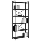 Bücherregal Schwarz Eichen-Optik 80 x 30 x 189,5 cm