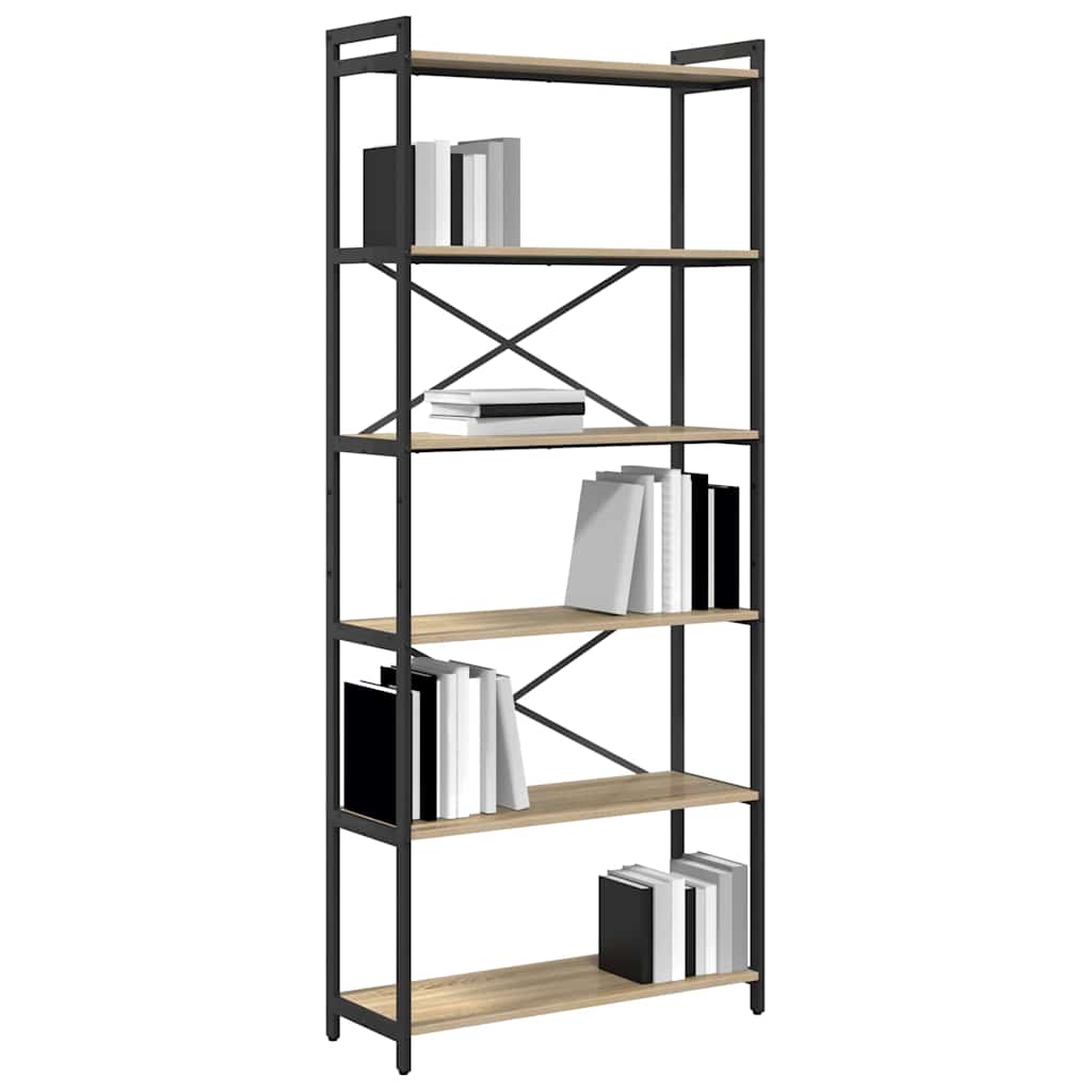 Bücherregal Sonoma-Eiche 80 x 30 x 189,5 cm Holzwerkstoff