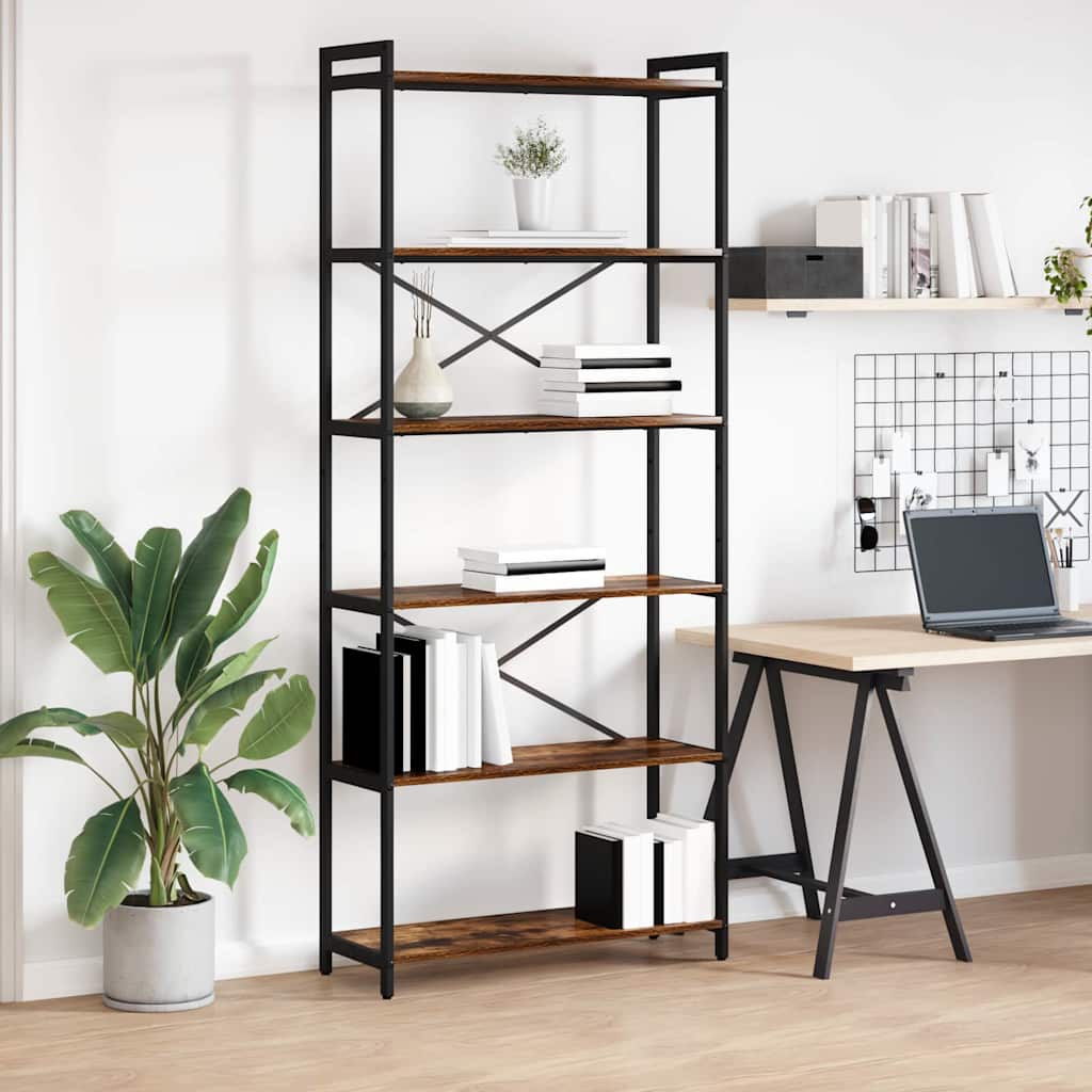 Bücherregal Geräucherte Eiche 80 x 30 x 189,5 cm Holzwerkstoff