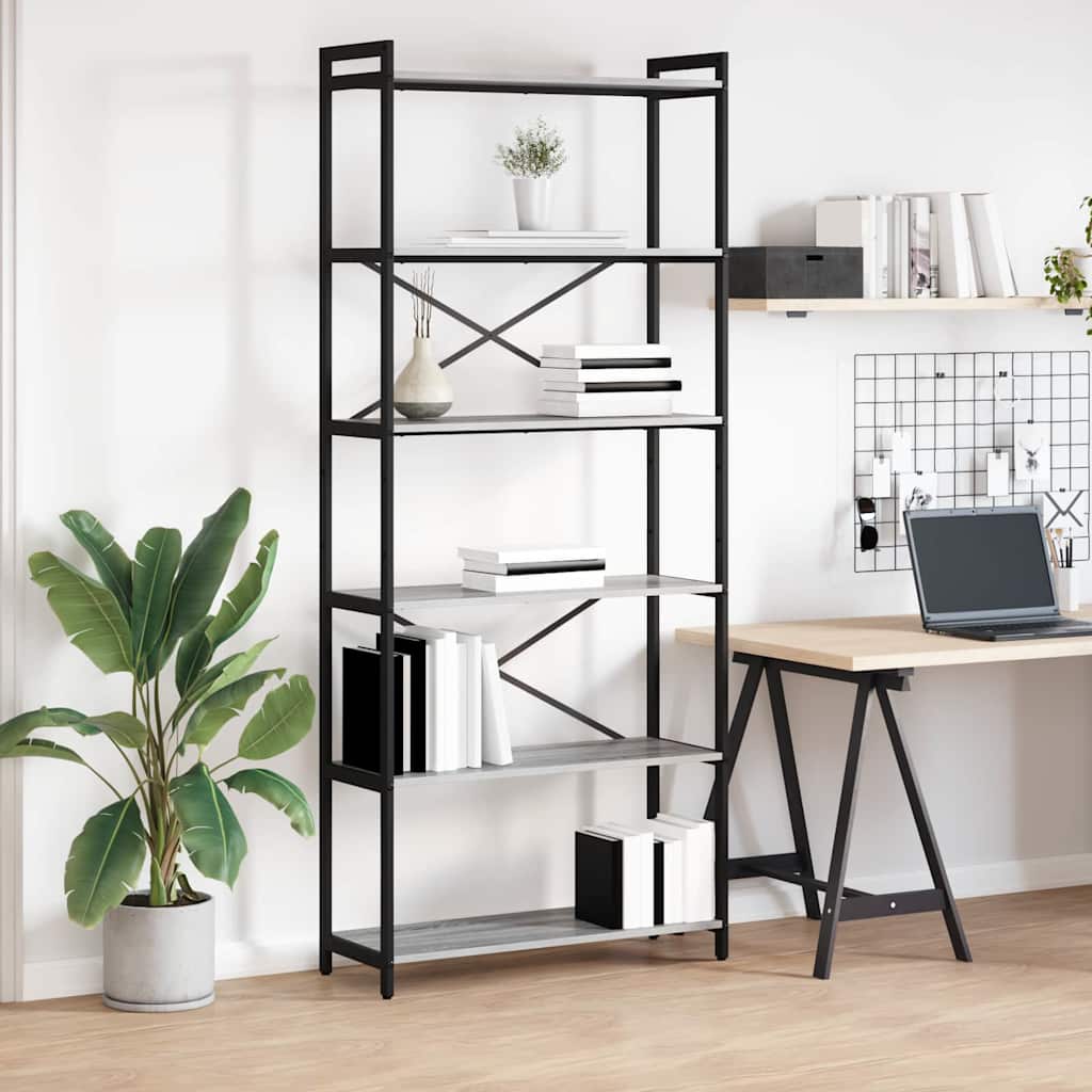 Bücherregal Grau Sonoma 80 x 30 x 189,5 cm Holzwerkstoff