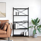 Bücherregal Schwarz Eichen-Optik 80 x 30 x 155 cm Holzwerkstoff