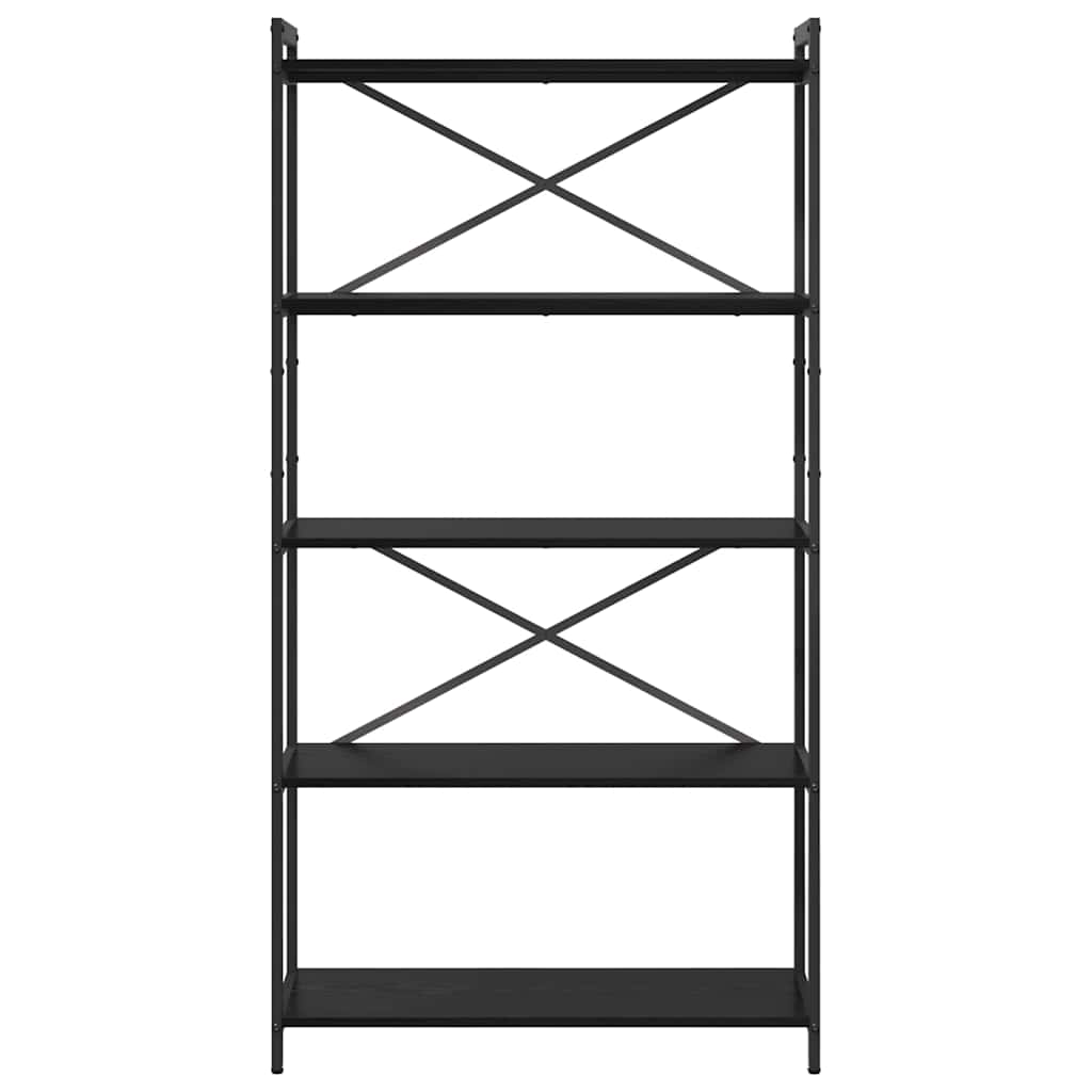 Bücherregal Schwarz Eichen-Optik 80 x 30 x 155 cm Holzwerkstoff