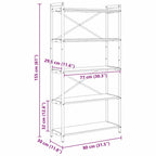 Bücherregal Schwarz Eichen-Optik 80 x 30 x 155 cm Holzwerkstoff