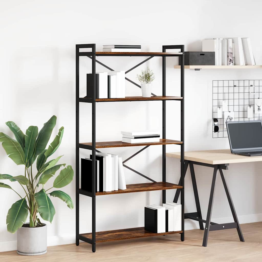 Bücherregal Geräucherte Eiche 80 x 30 x 155 cm Holzwerkstoff