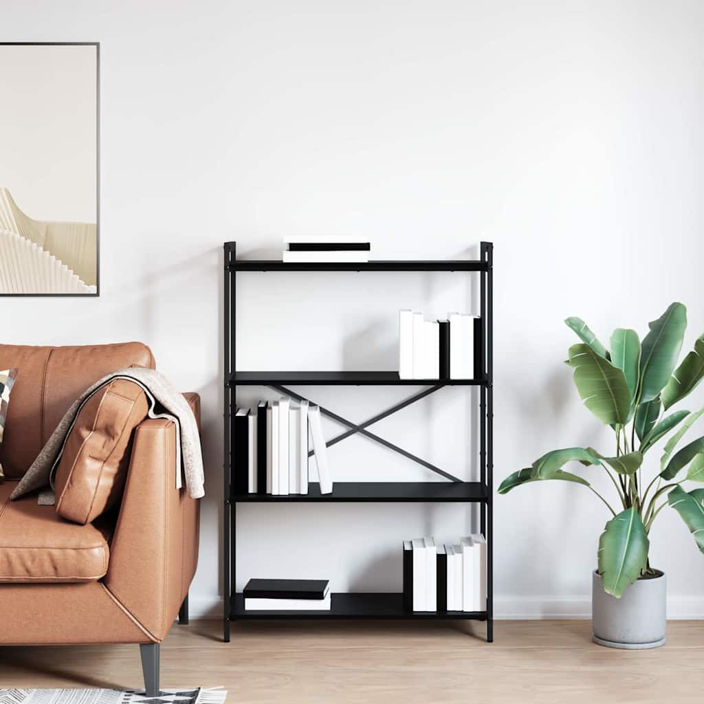 Bücherregal Schwarz Eichen-Optik 80 x 30 x 120 cm Holzwerkstoff
