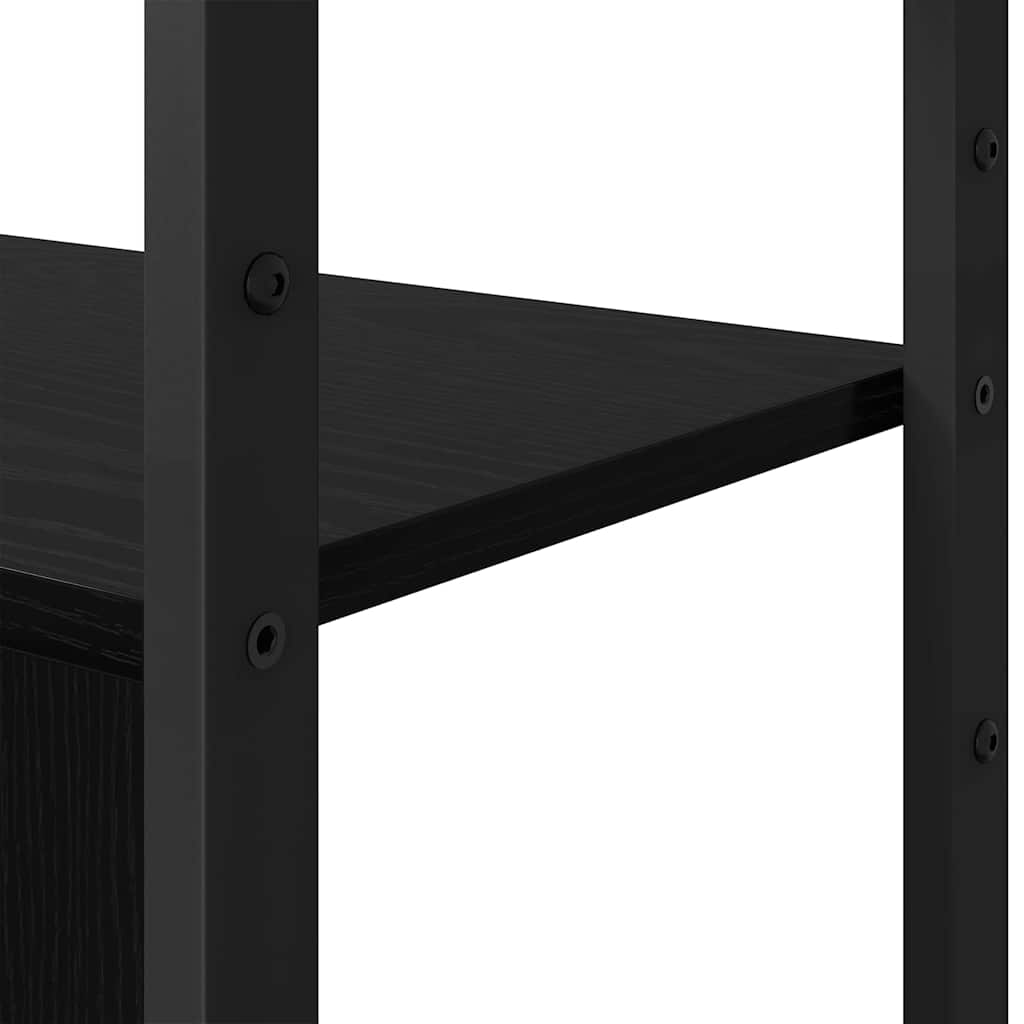 Bücherregal Schwarz Eichen-Optik 80 x 30 x 155,5 cm