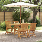Garten Essgruppe 5 pcs Braun Massivholz Teak
