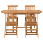 Garten Essgruppe 5 pcs Braun Massivholz Teak