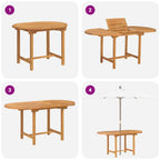 Garten Essgruppe 7 pcs Braun Massivholz Teak