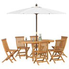 Garten Essgruppe 7 pcs Braun Massivholz Teak